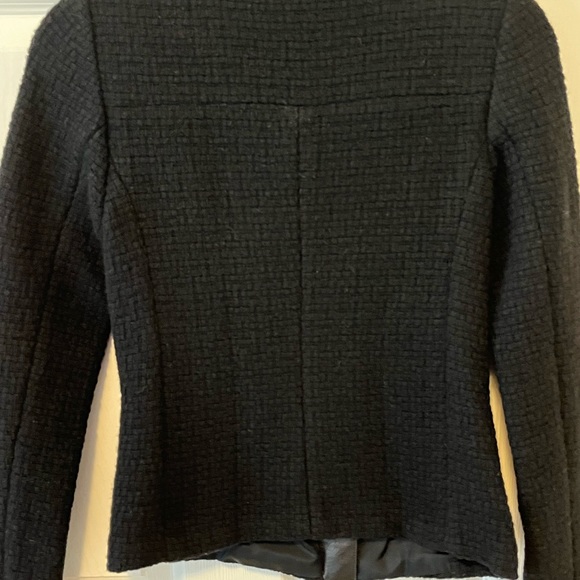 Vince textured wool jacket with faux leather detailing - Picture 8 of 8